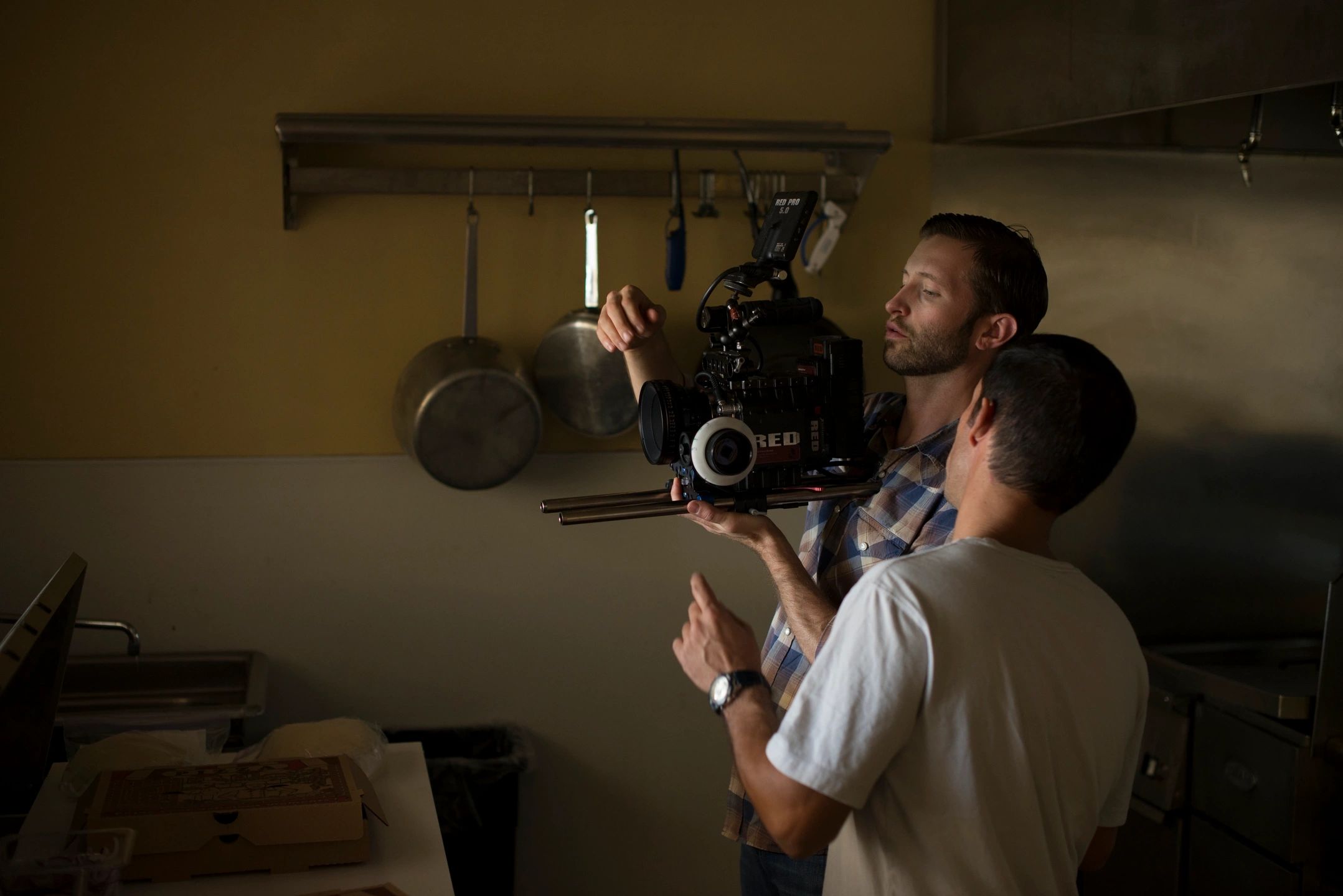 Men filming with RED cinema camera